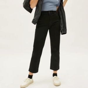 Everlane straight leg cropped utility pant Size 0 Black EUC Regular
